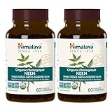 Himalaya Organic Neem for Mild Acne & Healthy Skin, 60 Caplets, USDA Certified Organic, Non-GMO, Gluten Free Supplement, 600 mg, 4 Month Supply, 2 Pack