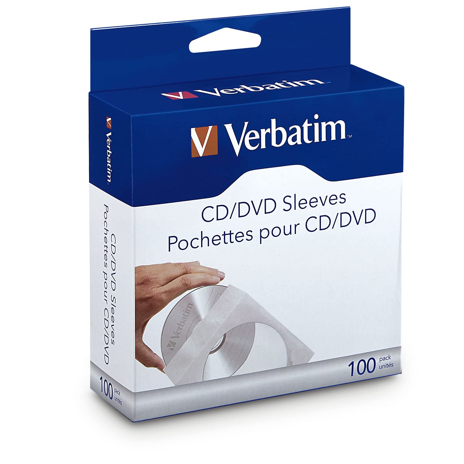 Book Cover Verbatim CD/DVD Paper Sleeves-with Clear Window 100pk