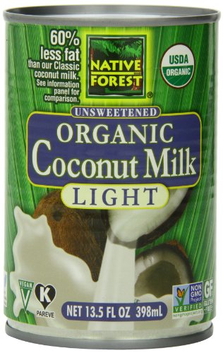 Native Forest Organic Light Coconut Milk Reduced Fat, 13.5 Ounce Cans (Pack of 12)