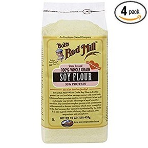 Bob's Red Mill 100% Whole Ground Soy Flour 16 OZ (Pack of 4)