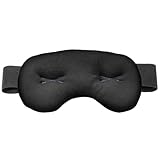 Brownmed Eye Pillow - Compression Eye Mask for Headache Support - Soothes Strain - Eases Sinus Pressure - Cooling - Universal Fit - Breathable Cotton - Washable & Reusable - Black