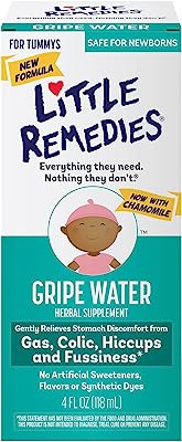 Book Cover Little Remedies Gripe Water-No Alcohol, Sodium Bicarbonate, Artificial Color & Gluten Free-Safe for Newborns, 4 Fl. Oz (Pack of 1)