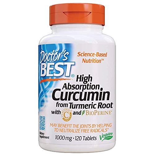 Book Cover Doctor's Best Curcumin From Turmeric Root with C3 Complex & BioPerine, Non-GMO, Gluten Free, Soy Free, Joint Support, 1000 mg, 120 Tablets
