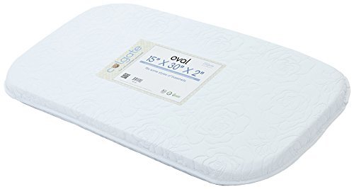 Book Cover Colgate Mattress Cradle & Bassinet Mattress - GREENGUARD Gold Certified, Reversible Bassinet Pad with 2” Thickness, Wrapped in Waterproof Quilted Cover - 15” X 30” X 2” 15x30x2 Inch (Pack of 1) White