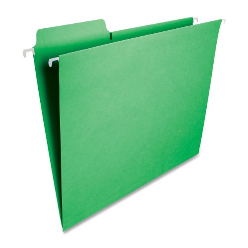 Book Cover Smead FasTab Hanging File Folder, 1/3-Cut Built-in Tab, Letter Size, Green, 20 per Box (64098)