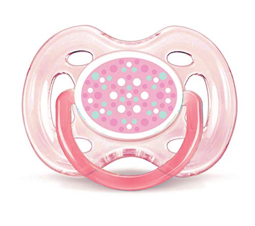Book Cover Philips Avent BPA Free Contemporary Freeflow Pacifier, Colors and Designs May Vary, 0-6 Months, 2 Count, Multicolor