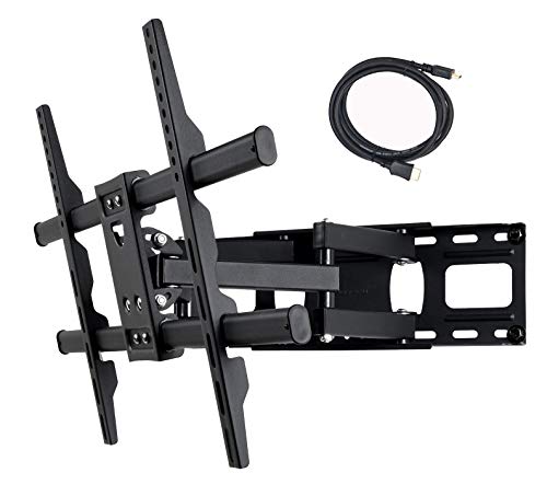 VideoSecu MW380B5 Full Motion Articulating TV Wall Mount Bracket for Most 37"-75" LED LCD Plasma HDTV Up to 125 lbs with VESA 684x400 600x400 400x400 150x100mm, Dual Arm Pulls Out Up to 14" AW9