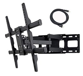 VideoSecu MW380B5 Full Motion Articulating TV Wall Mount Bracket for Most 37"-75" LED LCD Plasma HDTV Up to 125 lbs with VESA 684x400 600x400 400x400 150x100mm, Dual Arm Pulls Out Up to 14" AW9