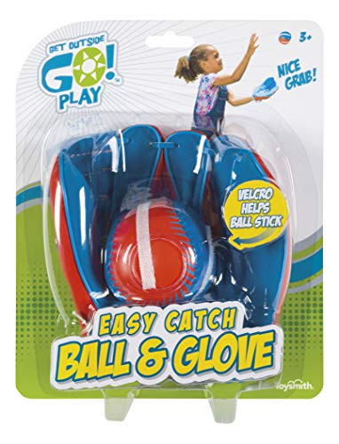 Book Cover Get Outside Go! Easy Catch Ball & Glove Set Super Sport Outdoor Active Play Baseball by Toysmith (Packaging May Vary)