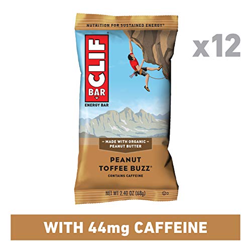 Book Cover CLIF BAR - Energy Bars - Peanut Toffee Buzz - 44mg Caffeine (2.4 Ounce Protein Bars, 12 Count)