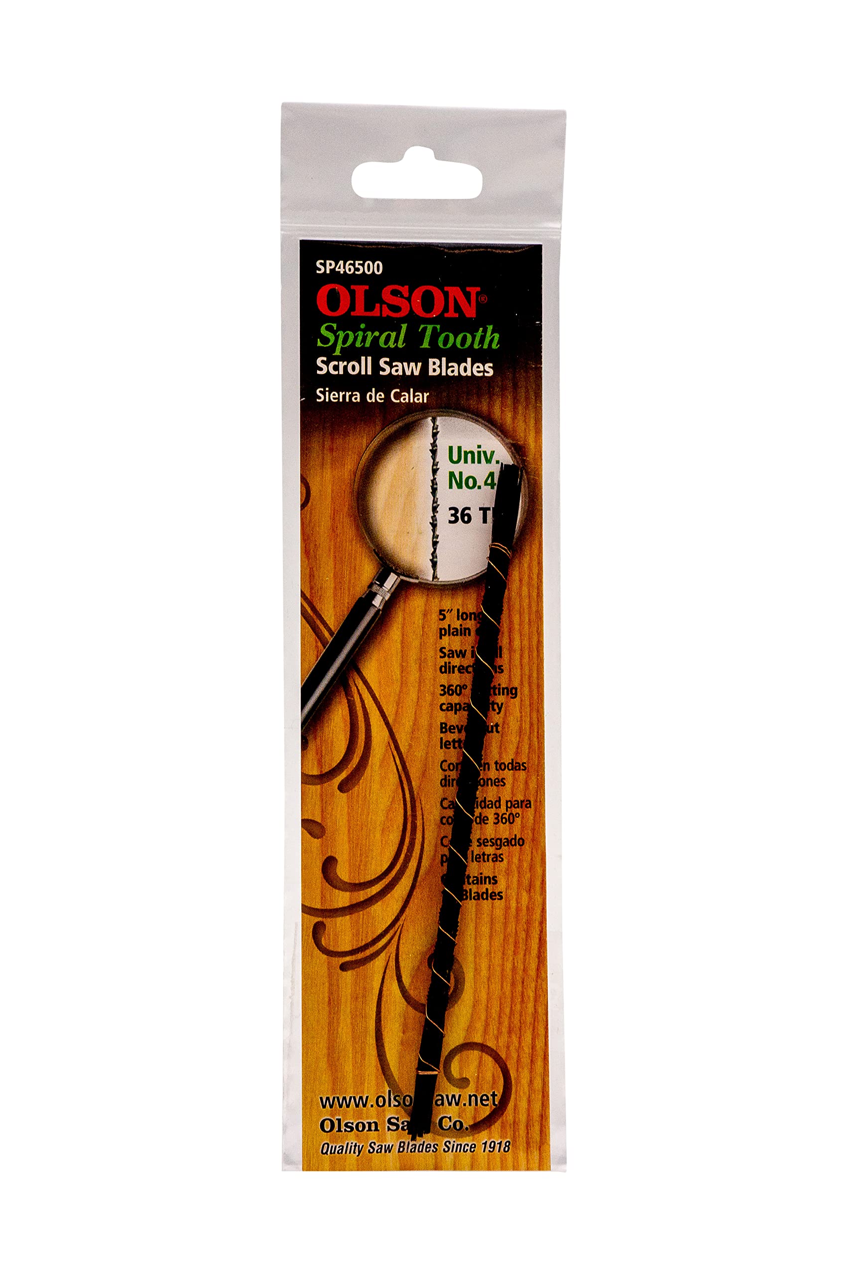 Book Cover Olson Saw SP46500 Spiral Scroll Saw Blade, Silver Alloy Steel