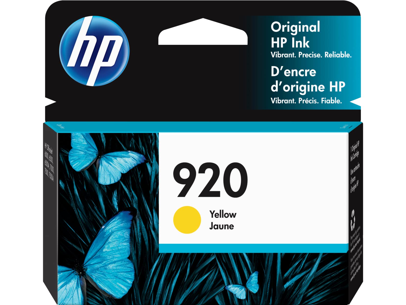Book Cover HP 920 | Ink Cartridge | Yellow | Works with HP OfficeJet 6000, 6500, 7000, 7500 | CH636AN