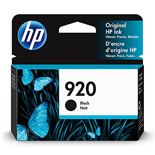 Book Cover Original HP 920 Black Ink Cartridge | Works with HP OfficeJet 6000, 6500, 7000, 7500 Series | CD971AN