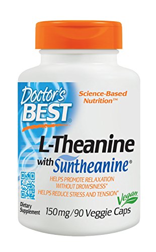 Book Cover Doctor's Best Suntheanine L-Theanine, Non-GMO, Gluten Free, Vegan, Helps Reduce Stress and Sleep, 150 mg 90 Veggie Caps