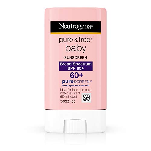 Book Cover Neutrogena Pure & Free Baby Mineral Sunscreen Stick with Broad Spectrum SPF 60 & Zinc Oxide, Water-Resistant, Hypoallergenic, Oil- & PABA-Free Baby Sunscreen, 0.47 oz