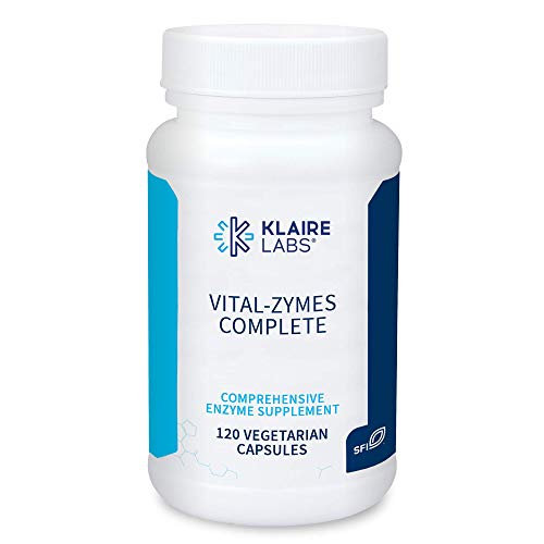 Book Cover Klaire Labs Vital-Zymes Complete Digestive Enzymes - Helps Aid Digestion and Breakdown Proteins, Peptides, Carbs, Sugars, Fats & Fibers - 20 Active Enzymes (DPP-IV Activity) (120 Count)