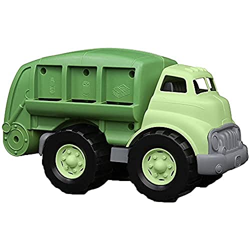 Book Cover Green Toys Recycling Truck in Green Color - BPA Free, Phthalates Free Garbage Truck for Improving Gross Motor, Fine Motor Skills. Kids Play Vehicles