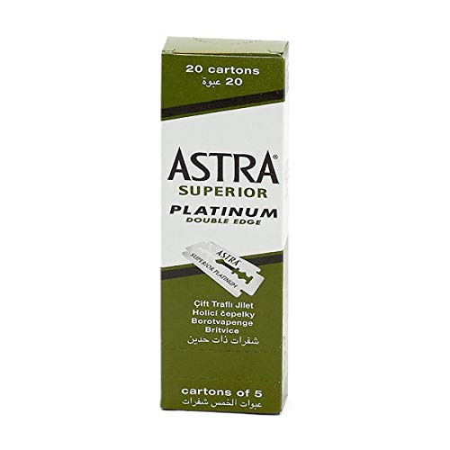Book Cover Astra Razor Blades, Pack of 100, Green, 1-Count, 100.0 Count (Pack of 1)