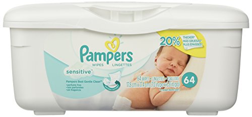 Book Cover Pampers Baby Wipes Tub, Sensitive - 64 Wipes/Tub