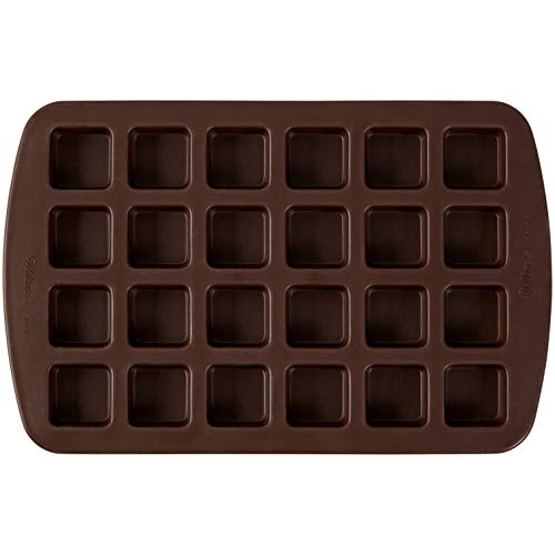 Book Cover Wilton Bite-Size Brownie Squares Silicone Mold, 24-Cavity
