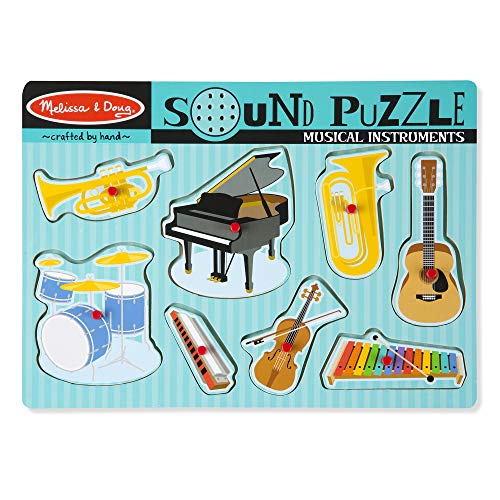 Book Cover Melissa & Doug Musical Instruments Sound Puzzle - Wooden Peg Puzzle (8 pcs)