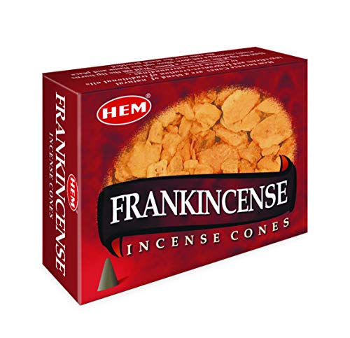 HEM Frankincense Incense Cones (Pack of 12 - 120 Count) | Long lasting Aroma | For Positivity, Stress Relief, Air Purifier & Pooja