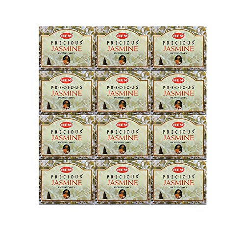 HEM -Precious Jasmine Incense Cones - Pack of 12