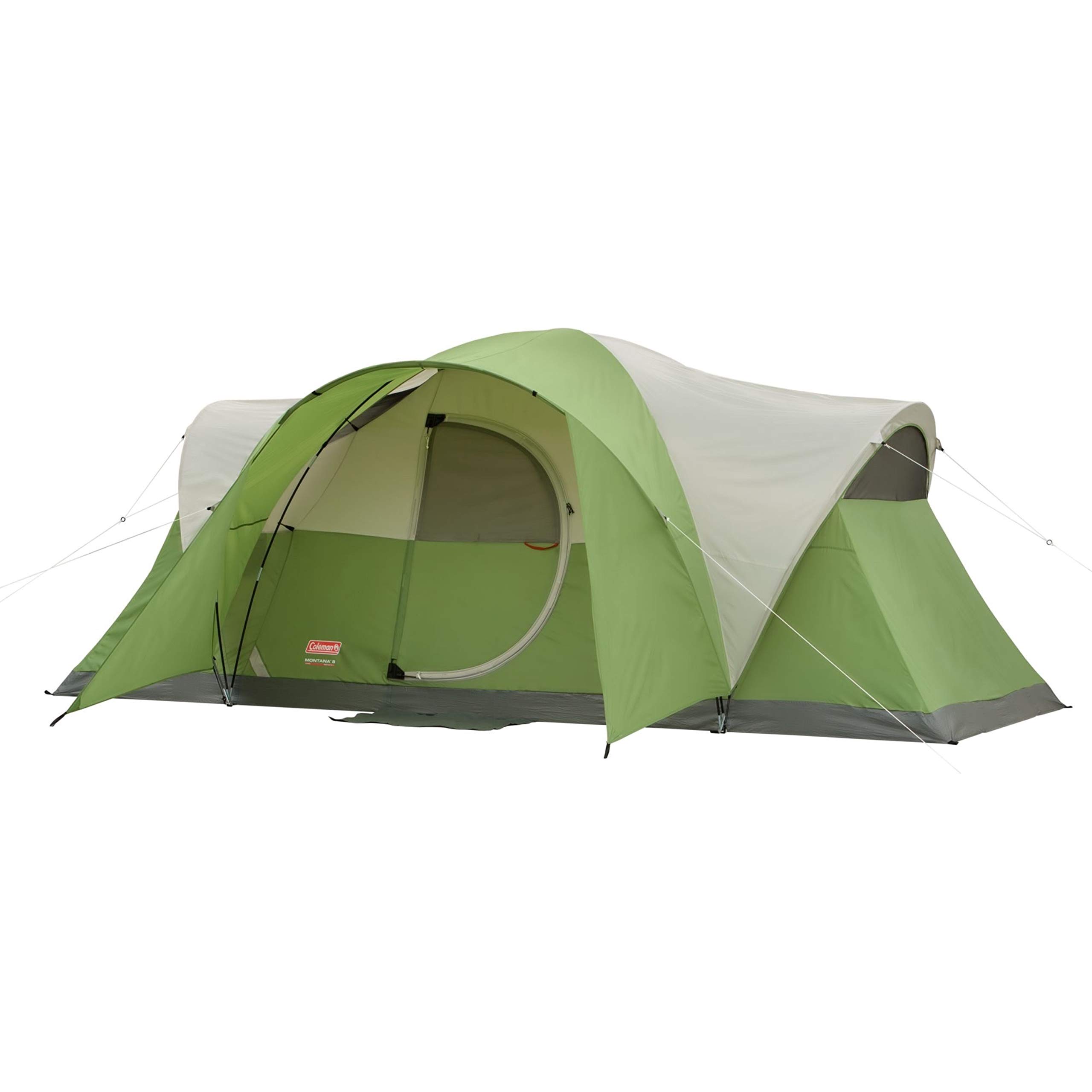 Coleman Montana Camping Tent, 6/8 Person Family Tent with Included Rainfly, Carry Bag, and Spacious Interior, Fits Multiple Queen Airbeds and Sets Up in 15 Minutes Green 8-Person Tent