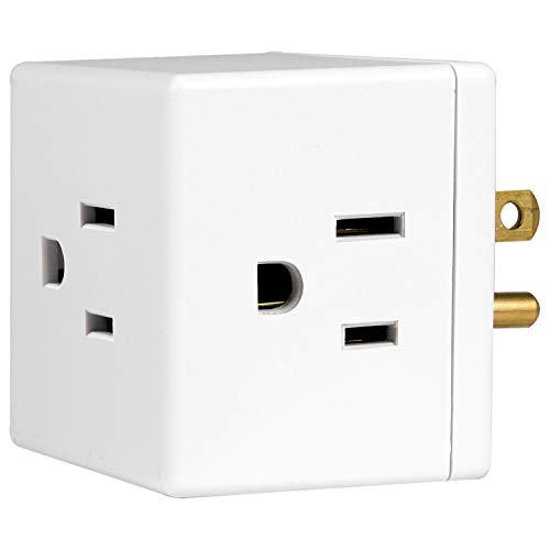 Book Cover GE 3-Outlet Extender Wall Tap Cube, Adapter Spaced Outlets, Easy Access Design, Grounded, 3-Prong, Perfect for Home or Travel, UL Listed, White, 58368