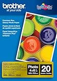 Brother Glossy Inkjet Paper, 4 x 6 Inches, 20 Sheets (BP71GP20)