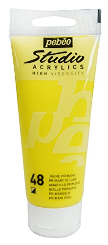 PEBEO - Acrylic Fine Studio Acrylics - Opaque Primary Yellow - Opaque Primary Yellow 100ml/3.38oz (831-048)