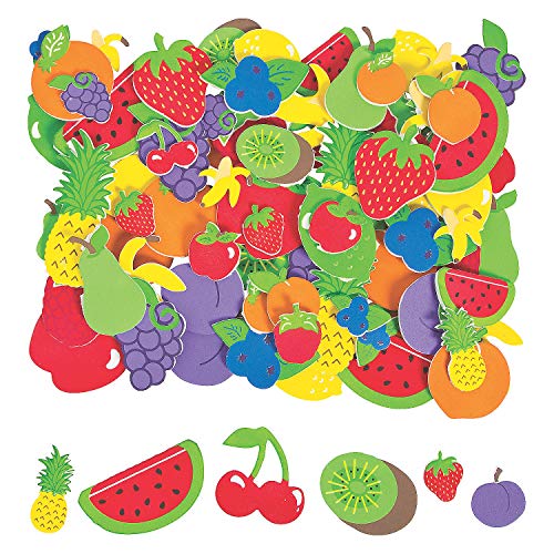 Book Cover Fabulous Foam Fruit Shapes - 500 Pieces - Crafts for Kids and Fun Home Activities
