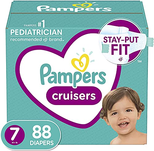 Book Cover Diapers Size 7, 88 Count - Pampers Cruisers Disposable Baby Diapers, ONE MONTH SUPPLY (Packaging May Vary)