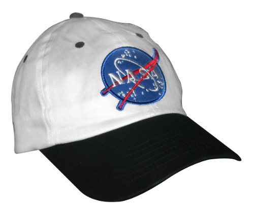 Book Cover Aeromax Jr. NASA Astronaut Cap, Adjustable Youth Size, White/Black