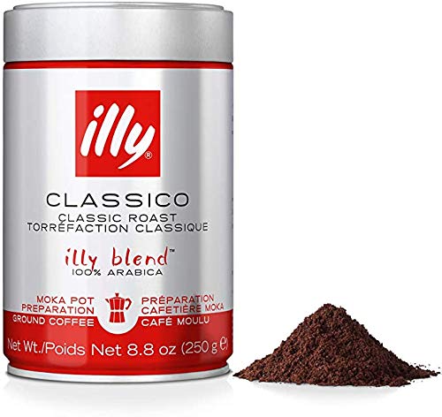 Illy Ground Moka Medium Roast, 8.8-Ounce Cans (Pack of 2)