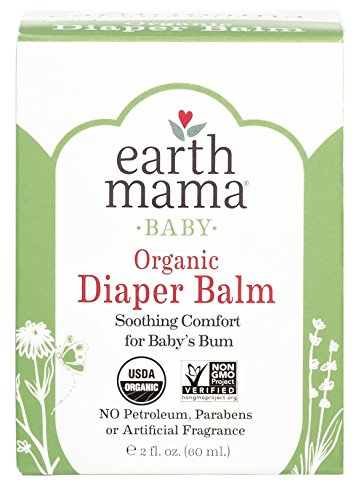 Book Cover Organic Diaper Balm by Earth Mama | Safe Calendula Cream to Soothe and Protect Sensitive Skin, Non-GMO Project Verified, 2-Fluid Ounce