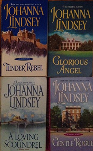 Johanna Lindsey Book Set (tender rebel,glorious angel,loving scoundrel,gentle rogue)