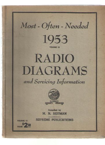 MOST-OFTEN-NEEDED 1953 RADIO DIAGRAMS AND SERVICING INFORMATION, VOLUME THIRTEEN