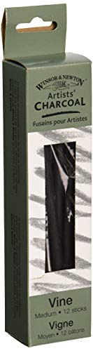 Book Cover Winsor & Newton 7005166 Artist Vine Charcoal Sticks 12/Pkg - Medium