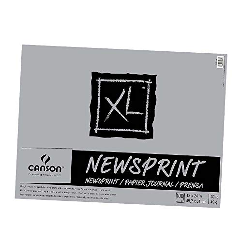 Book Cover Canson Biggie Tape Binding Junior Newsprint Pad, White, 18