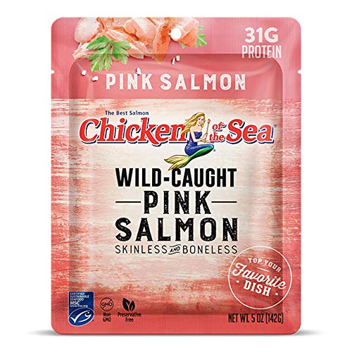Book Cover Chicken of the Sea Pink Salmon Skinless & Boneless Pouch, 5 Ounce Pouch (Pack of 12)