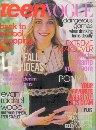 Teen Vogue Magazine Evan Rachel Wood August 2005 Issue