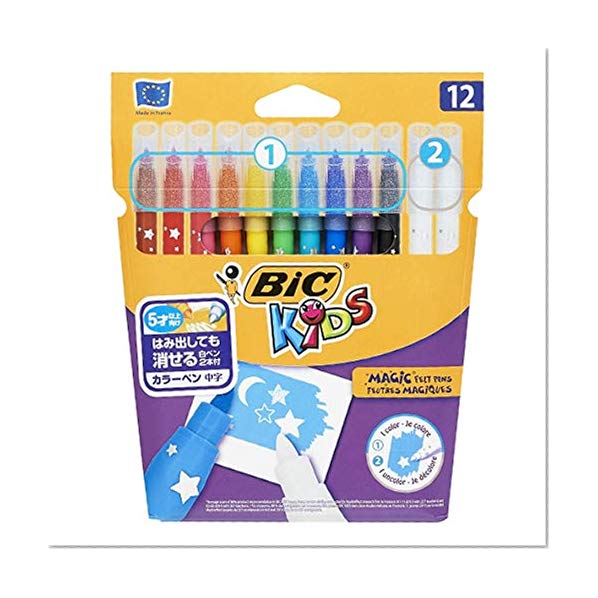 BIC Kids  Magic Feutres de Coloriage Magiques - Couleurs Assorties, Etui Carton de 12