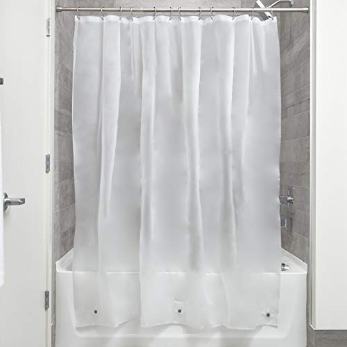 Book Cover iDesign Vinyl Shower Liner, PVC-Free Mildew Resistant Curtain with Magnets for Master, Guest, Kids' Bathroom, Bathtub, 72