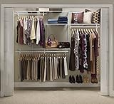 ClosetMaid 22875 ShelfTrack 5ft. to 8ft. Adjustable Closet Organizer Kit, White