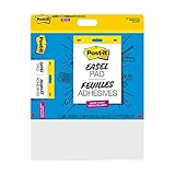 Post-it Super StickyWall Pad, 20 in x 23 in, White, 20 Sheets/Pad, Mounts to Surfaces with Command Strips Included, 1 Pad/Pack (566SS) 1 Pack Pad