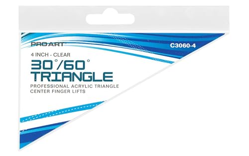 Pro Art Drafting Triangle, 4-inch, 30/60 Degrees, Clear Clear 4-inch, 30/60 Degrees