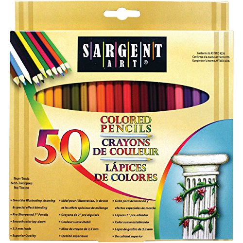 Book Cover Sargent Art Premium Coloring Pencils, Pack of 50 Assorted Colors, 22-7251