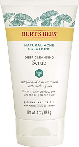 Book Cover Burt's Bees Natural Acne Solutions Pore Refining Cleansing Scrub, Exfoliating Face Wash for Oily Skin, 4 Oz (Package May Vary)