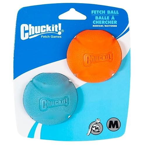 Chuckit! Medium Fetch Ball 2.5", 2 Pack (Colors Vary)